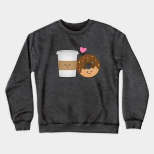 Cute Coffee And Donut, Perfect Together Crewneck Sweatshirt